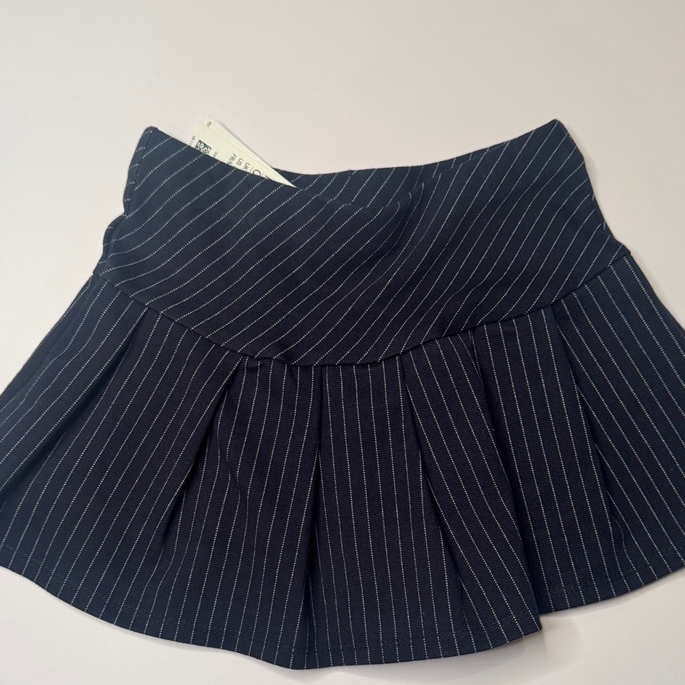 H&M Navy Pinstripe Mini Skirt NWT